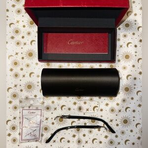 Cartier Black and Red Eyeglass Case Set